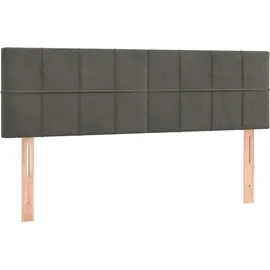 vidaXL Boxspringbett mit Matratze & LED Dunkelgrau 140x200 cm Samt