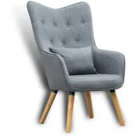 Estexo Fernsehsessel Lucas Polyester 63 x 101 x 63 cm Grau mit Kissen