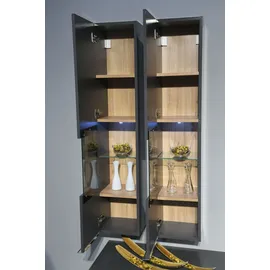 OTTO home Glasvitrine Onyx 30 x 27 x 140 cm Grau