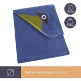 Perel Abdeckplane 12 x 15 m Blau/Khaki
