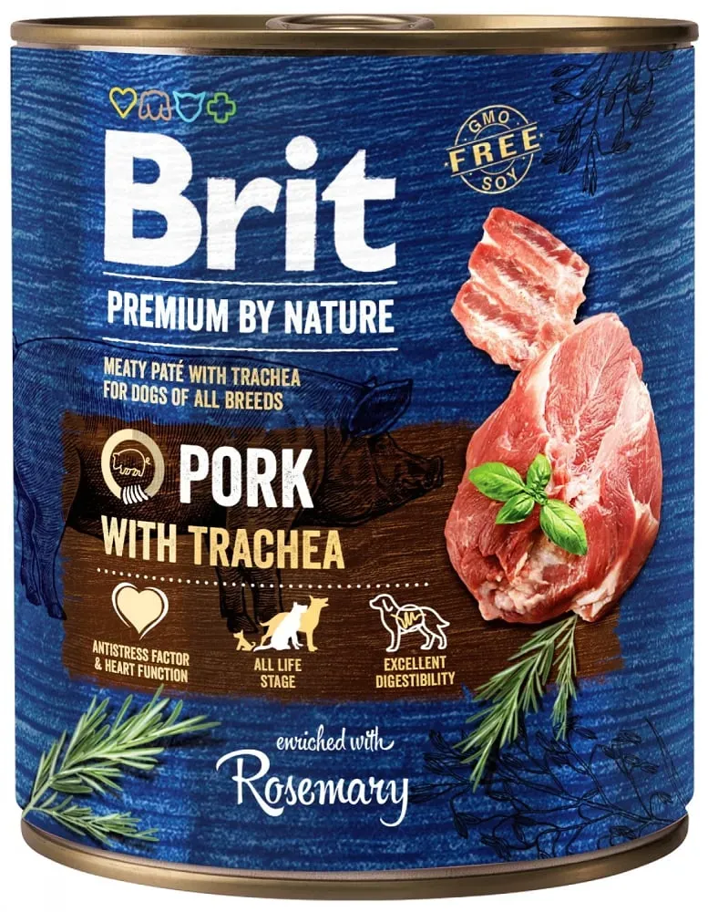 BRIT Premium by Nature 800 g Schweinefleisch und Speiseröhre natürliches Hundefutter