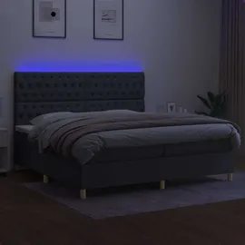 vidaXL Boxspringbett 200 x 200 cm Dunkelgrau