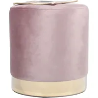 Zedelmaier Sitzhocker rund Hocker Zylindrischer Samthocker Fußbank (ZD3538), Fußbank Hocker ohne Stauraum rosa