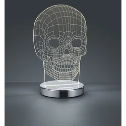 REALITY LEUCHTEN LED Tischleuchte "Skull", grau (chromfarben), H: 21,5cm, Lampen, Tischlampe, Totenkopf Design, Acrylplatte, Lichtfarbe einstellbar