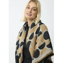 Codello Fransentuch, mit gewebtem Bauhaus-Muster schwarz