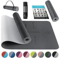 KESSER® Gymnastikmatte mit Tragegurt rutschfest TPE Yogamatte Gepolstert & rutschfest Fitnessmatte , 183 x 61  Trainingsmatte für Fitness Sportmatte, Pilates & Gymnastik Workout extradick