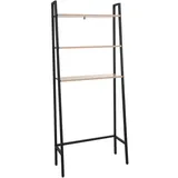 Mendler Standregal HWC-K82, Badregal Waschmaschinen-Regal Leiterregal, Industrial Metall Holz 155x64x25cm ~ natur