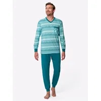 Sieh an! Schlafanzug in mint-aquapetrol-bedruckt | Gr.: 60/62