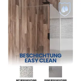 bad land SET Walk-In Dusche KETIL 80x195 Transparentes Glas