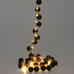 Casaria Lichterkette mit Weihnachtskuglen braun - 2m - Timerfunktion