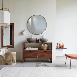 Waschtisch Waschbeckenunterschrank Massivhol Badezimmer Palisander zwei Becken