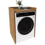 TREND WERK Waschmaschinenumbauschrank für Waschmaschine in Tiefenvarianten: 48 cm und 62 cm (Badschrank Umbauschrank für Waschmaschine & Trockner) Platzsparende Waschmaschinenverkleidung mit Stauraum braun 66 cm x 97 cm x 48 cm