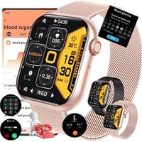 Fohatu Smartwatch Mit Bluetooth-Anrufe,Smartwatch BlutzuckerGlucose,Diabetiker Smartwatch Diabetiker,Fitnessuhr Mit Pulsschlag Temperatur Monitor