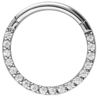 PIERCINGLINE Titan Segmentring Clicker EINGEFASSTE KRISTALLE