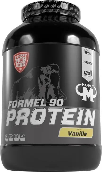 Mammut Nutrition Formel 90 Proteinpulver Vanille – 3kg – 4-Komponenten Molken-Proteinpulver mit Sojaproteinisolat, Milchprotein, Eiprotein & Vitamin B6 – 77% Eiweiß