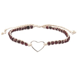 Samapura Rubin-Herz-Armband | Silber Faden 16 Damen 