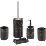 Beliani Badezimmer Set Badaccessoire-Set Schwarz/Gold
