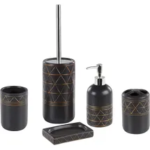 Beliani Badezimmer Set Badaccessoire-Set Schwarz/Gold