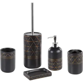 Beliani Badezimmer Set Badaccessoire-Set Schwarz/Gold