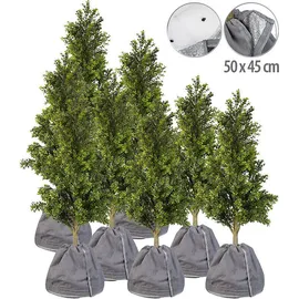 Royal Gardineer 8er-Set Thermo-Topfschutz für Pflanzen, 50x45cm,mit Drainage,anthrazit