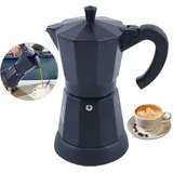 Mumu - 300 Ml Aluminium 6 Tassen Elektrische Kaffeemaschine Espressokocher Mokka Espressokanne Schwarz