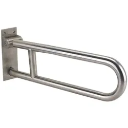 Creavit Stützklappgriff für barrierefreieToiletten/Badezimmer Wandgriff Handgriff gebogen Edelstahl 700mm