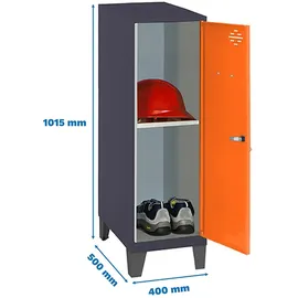 simonlocker montadas Metallschrank mini 50 x 101,5 x 40 cm Schwarz/Orange