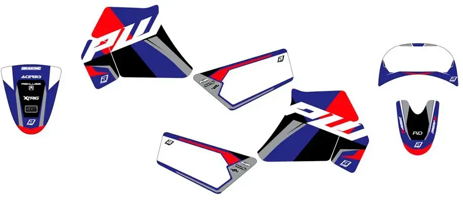 Blackbird Racing Dream 5 Yamaha Pw 50 91-26 Aufkleber - Black / Blue / Red / Silver - One Size
