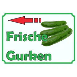 Frische Gurken Verkaufsschild Schild  Pfeil links A4 (210x297mm)