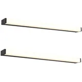 Trio meineWunschleuchte 2er Set große Badezimmer Wandleuchten in Schwarz, Breite 80cm