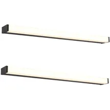 Trio meineWunschleuchte 2er Set große Badezimmer Wandleuchten in Schwarz, Breite 80cm