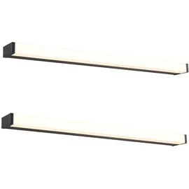 Trio meineWunschleuchte 2er Set große Badezimmer Wandleuchten in Schwarz, Breite 80cm