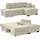 luma-home Ecksofa Schwenkfunktion Doppelbett, Schlafcouch Bettkasten, Cordbezug Beige Grau / 15215 - Beige/Grau