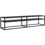 vidaXL TV-Schrank Schwarz 180x40x40,5 cm Hartglas