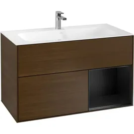 Villeroy & Boch Waschtischunterschrank 2 Auszüge 99,6 x 59,1 x 49,8 cm Schwarz
