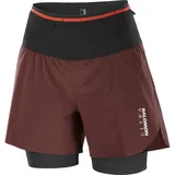 Salomon Damen S-Lab Ultra 2in1 Shorts (Größe XS, braun)