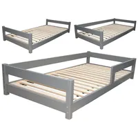 Micoland Kinderbett Jugendbett Kleinkinderbett 80x160 cm grau mit Rausfallschutz