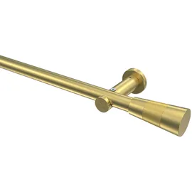 Interdeco GARDINENSTANGE Platon Tanara 480 cm (geteilt in 3 x 160 cm), 1-läufig (ohne Ringe), 20 mm Ø Messing-Optik