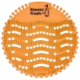 Alwees Fresh Urinalsieb x10 mit Duft (Mango), WC Spritzschutz Urinal Einsatz, passend für die führenden Marken- & Wasserlose Urinale, Anti-Spritz & Geruchs-Neutralisierendes Urinal Sieb, 10er-Pack