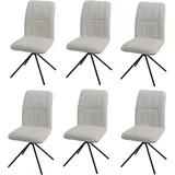 Mendler 6er-Set Esszimmerstuhl HWC-N99, Küchenstuhl, drehbar Auto-Return, Stoff/Textil Chenille (340g/m2) creme