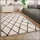 Paco Home Teppich Wohnzimmer Creme Weiß, Weich Shaggy Flokati Rauten Muster Hochflor 60x90 cm
