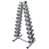 Power-Xtreme Hantel Ergonomisches Chrom Kurzhantel Set inklusive Chrom Hantel Pyramide, 10 Kurzhantel-Paaren inkl. Chrom Hantel Pyramide