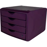 helit Schubladenbox the green chameleon bordeaux H6429525, DIN A4 mit 4 Schubladen