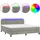 vidaXL Boxspringbett mit Matratze & LED Hellgrau 180x200 cm Samt