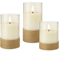 goobay LED Echtwachs-Kerzen 3er Set 10-15 x 7,5 cm weiß