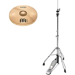 Meinl Classics Custom Brilliant 14" Medium Hi-Hat + HiHat Maschine SET