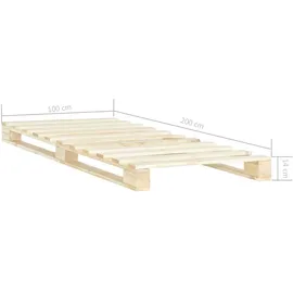 vidaXL Palettenbett Massivholz Kiefer 100×200 cm
