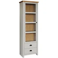 VCM ebuy24 Vitrine, Grau, Holzwerkstoff, 65x201x41 cm, Wohnzimmer, Wohnwände,
