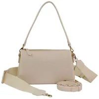 Valentino Samba RE Umhängetasche Kunstleder Beige/Weiß