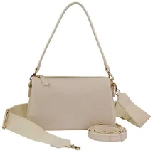 Valentino Samba RE Umhängetasche Kunstleder Beige/Weiß
